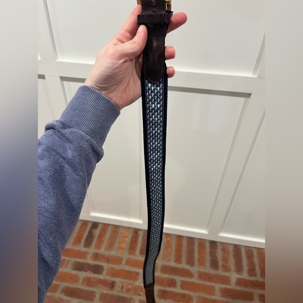 Vineyard Vines Navy and Brown Belt